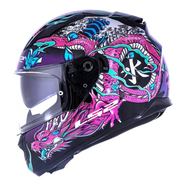 CAPACETE LS2 STREAM WARRIOR ROSA - Imagem 2
